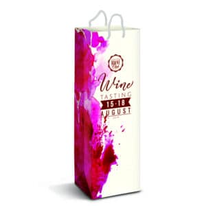Branded Promotional Laminated Paper Wine Bag - Full Colour