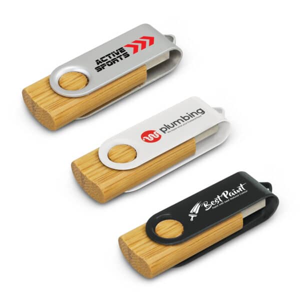 Branded Promotional Helix 4Gb Bamboo Flash Drive