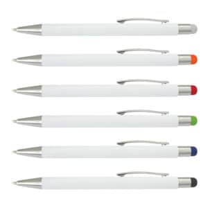 Branded Promotional Lancer Stylus Pen - White Barrel