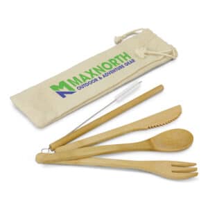 Branded Promotional Bamboo Cutlery Set