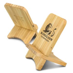 Branded Promotional Bamboo Wireless Charging Stand