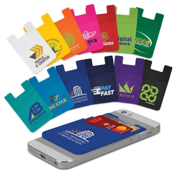 Branded Promotional Dual Silicone Phone Wallet