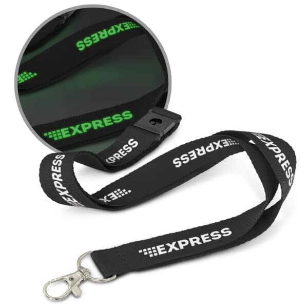 Branded Promotional Glow In The Dark Logo Lanyard