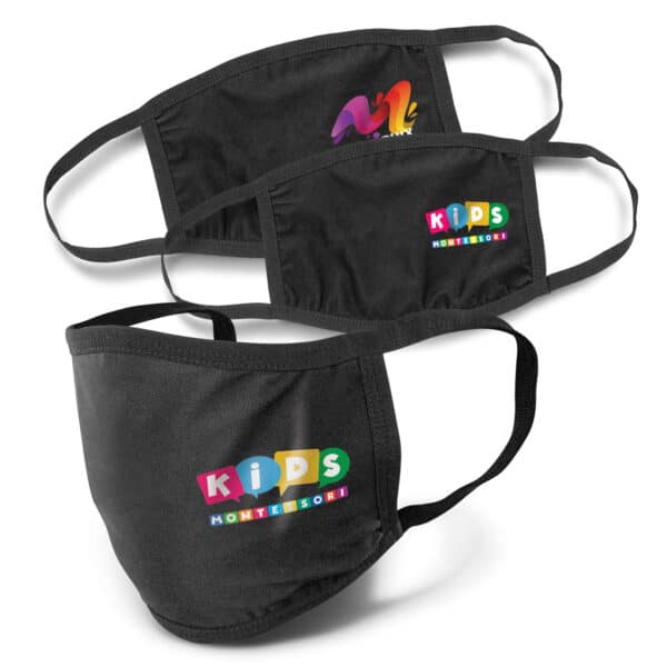 Branded Promotional Reusable 3-Ply Cotton Face Mask - Indent