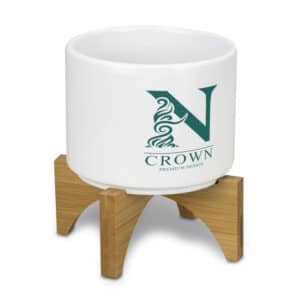 Branded Promotional Planter With Bamboo Base