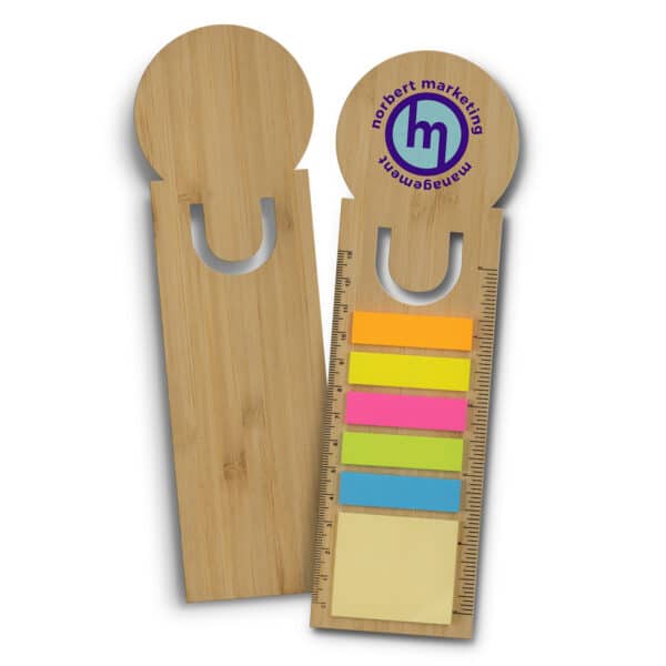 Branded Promotional Bamboo Ruler Bookmark - Round