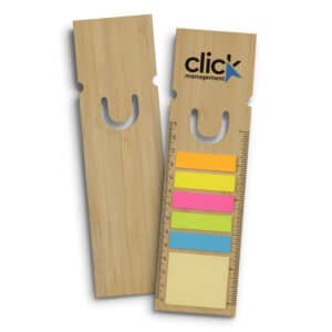 Branded Promotional Bamboo Ruler Bookmark - Square