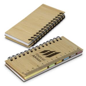 Branded Promotional Bamboo Sticky Note Wallet