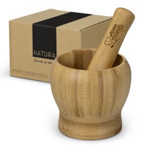 Branded Promotional NATURA Bamboo Mortar And Pestle