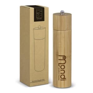Branded Promotional NATURA Bamboo Pepper Mill