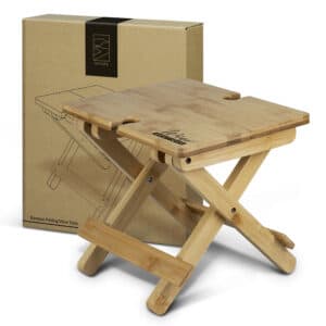 Branded Promotional NATURA Bamboo Folding Wine Table