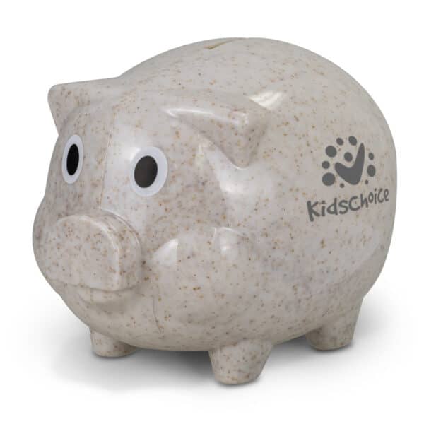 Branded Promotional Piggy Bank - Natural