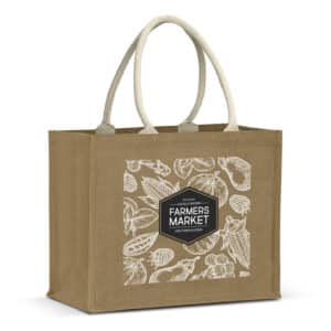 Branded Promotional Torino Starch Jute Tote Bag