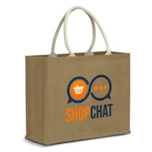 Branded Promotional Modena Starch Jute Tote Bag