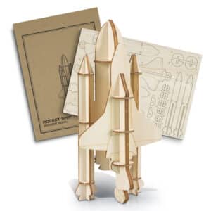 Branded Promotional BRANDCRAFT Rocket Ship Wooden Model