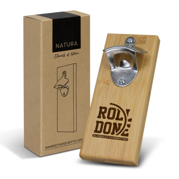 Branded Promotional NATURA Bamboo Fridge Bottle Opener