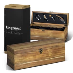 Branded Promotional Keepsake Wine Box Gift Set