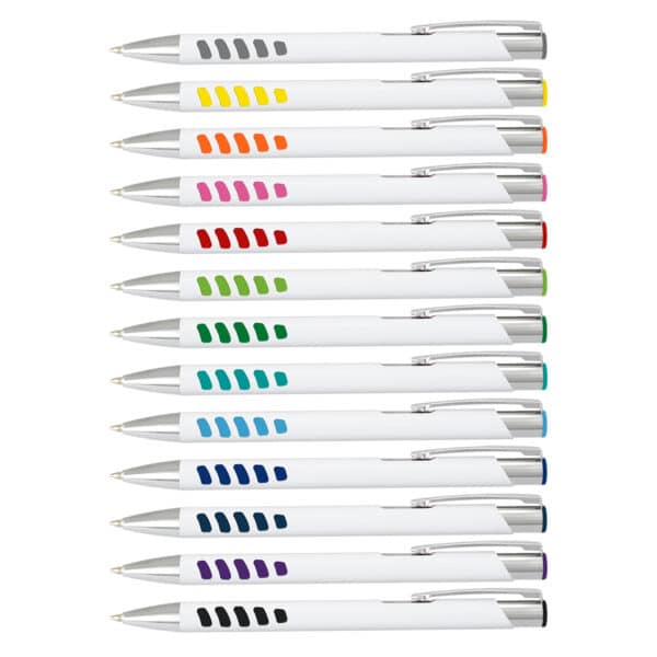 Branded Promotional Panama Grip Pen - White Barrel