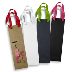 Branded Promotional Wine Ribbon Handle Paper Bag