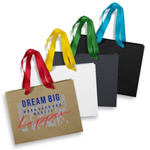Branded Promotional Medium Ribbon Handle Paper Bag