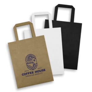 Branded Promotional Medium Flat Handle Paper Bag Portrait