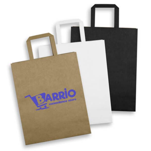 Branded Promotional Large Flat Handle Paper Bag Portrait