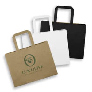 Branded Promotional Medium Flat Handle Paper Bag Landscape