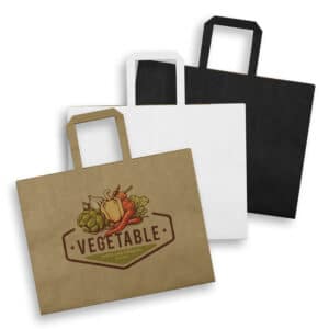 Branded Promotional Large Flat Handle Paper Bag Landscape