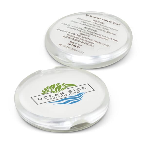 Branded Promotional Hand Soap Travel Case - Round