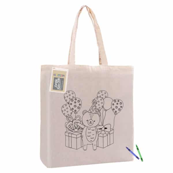 Branded Promotional Colouring Calico Bag With Gusset