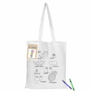 Branded Promotional Colouring White Calico Bag No Gusset