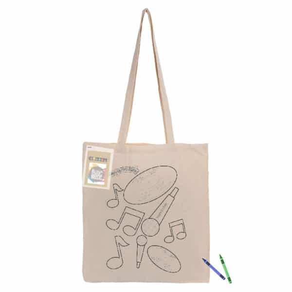 Branded Promotional Colouring Long Handle Calico Shopper