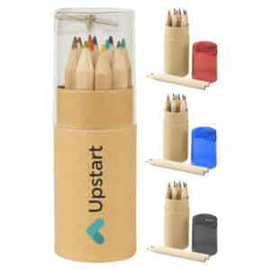 Branded Promotional 2 In 1 Colour Pencil Tube
