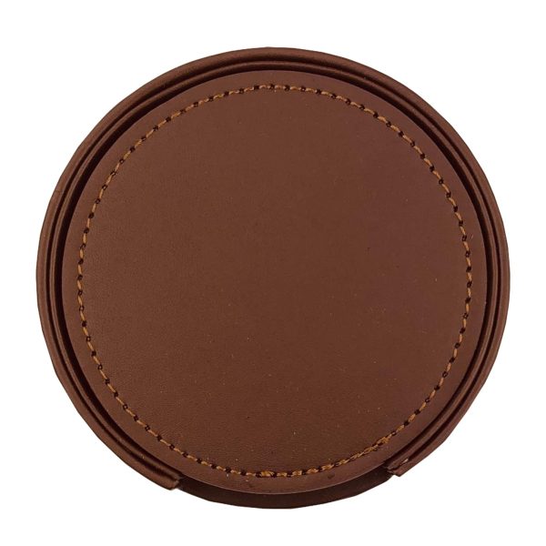 Franklin Leather Coaster Set Of 6 - Image 4