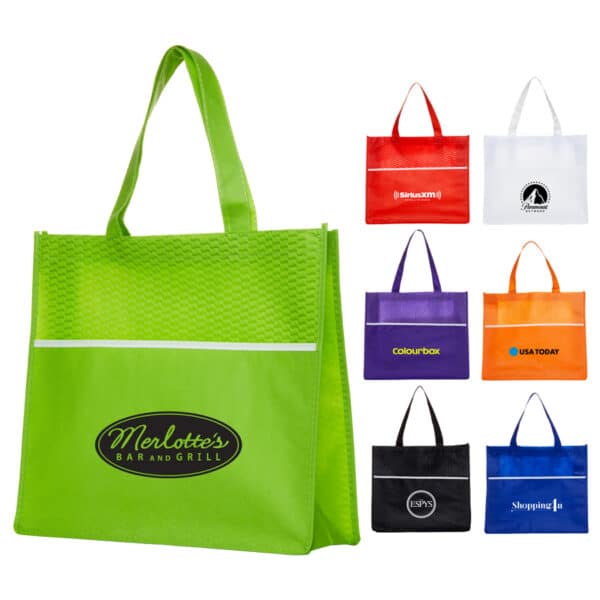 Branded Promotional Shopping Tote Bag With Waves