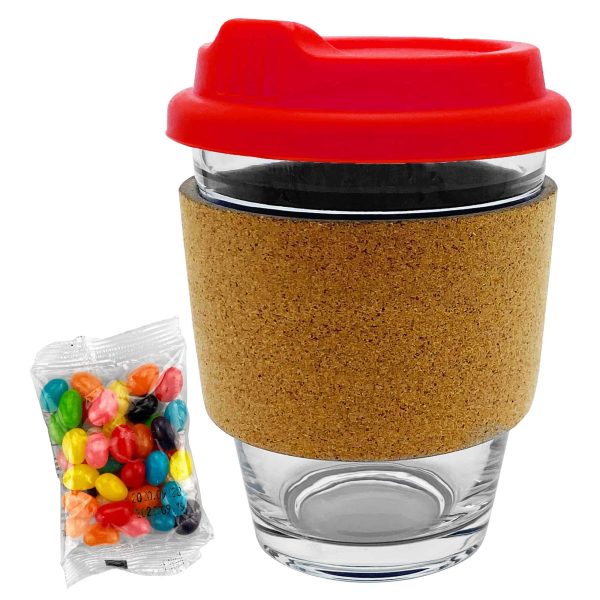 Jelly Bean In Cork Band Glass Coffee Cup - Image 5