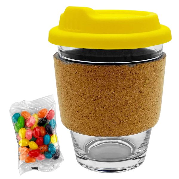 Jelly Bean In Cork Band Glass Coffee Cup - Image 6