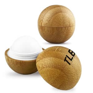 Branded Promotional Bamboo Lip Balm Ball