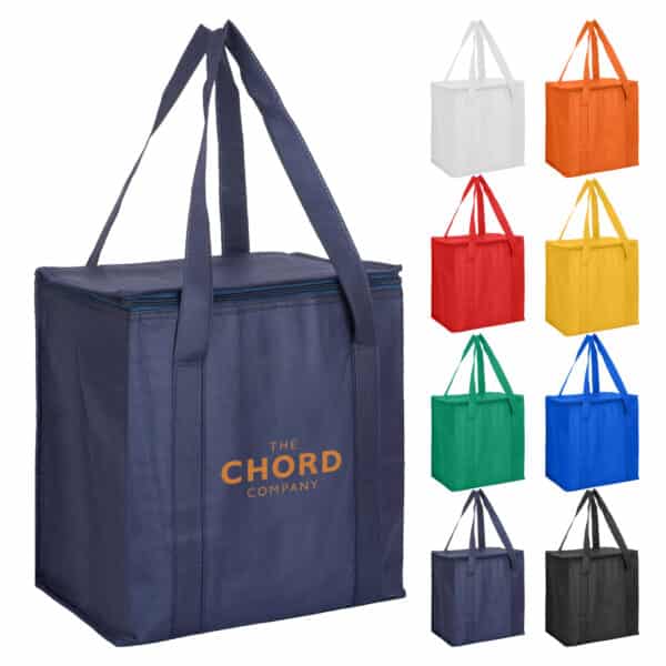 Branded Promotional Non Woven Cooler Bag With Zipped Lid