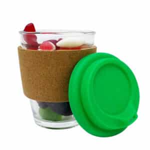 Branded Promotional Jelly Party Mix In Cork Band Glass Coffee Cup