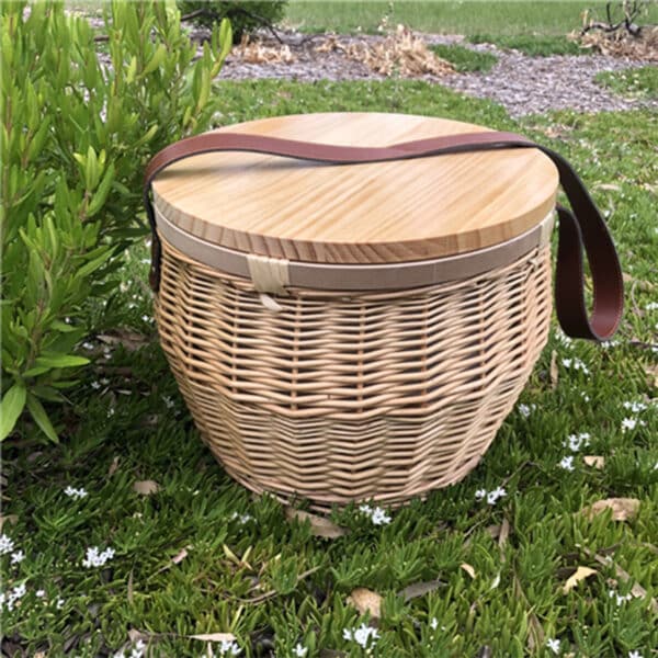 Branded Promotional Scotch Wicker Picnic Cooler Basket(Round)