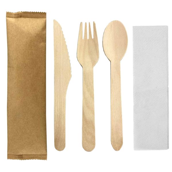 4pcs Wooden Cutlery Set - Image 3