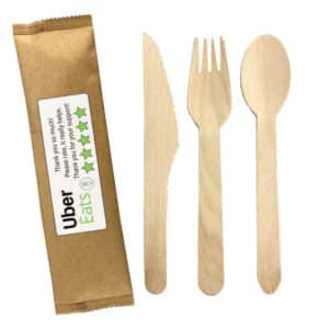 Branded Promotional 2pcs Wooden Cutlery Set