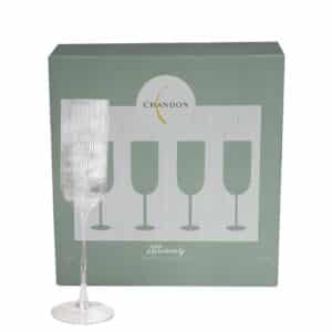 Branded Promotional Atticus Ribbed Champagne Glasses