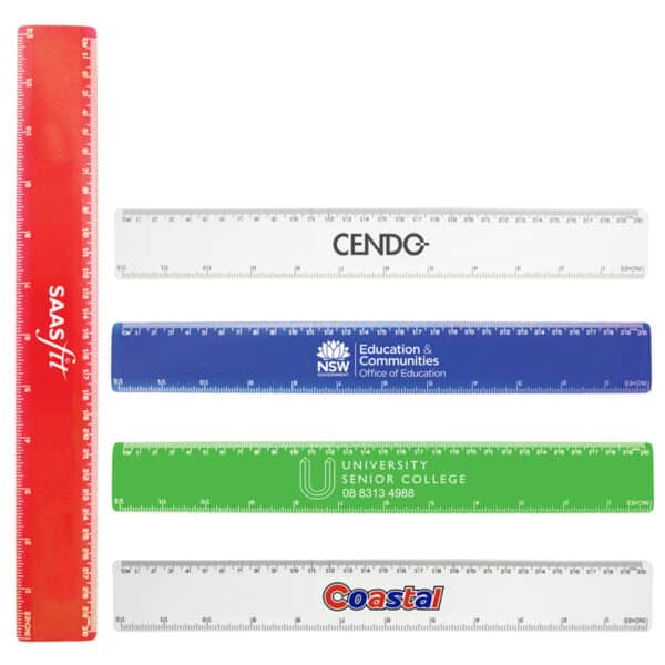 Branded Promotional 30cm Plastic Ruler