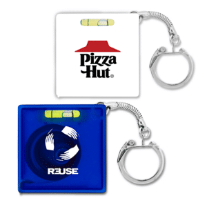 Branded Promotional Tape Measure With Level Key Chain