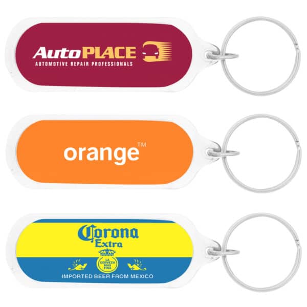 Branded Promotional Oval Acrylic Keychain