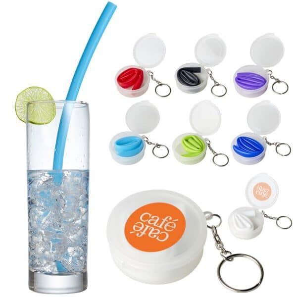 Branded Promotional Reusable Silicone Straw