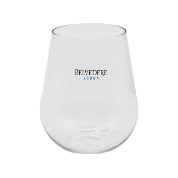 Branded Promotional Stemless Shatterproof White Wine Glass