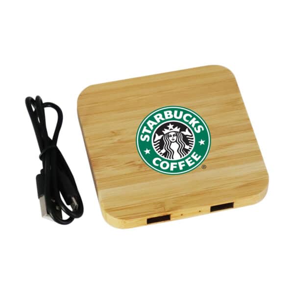 Branded Promotional Trafalgar Bamboo Charging Dock